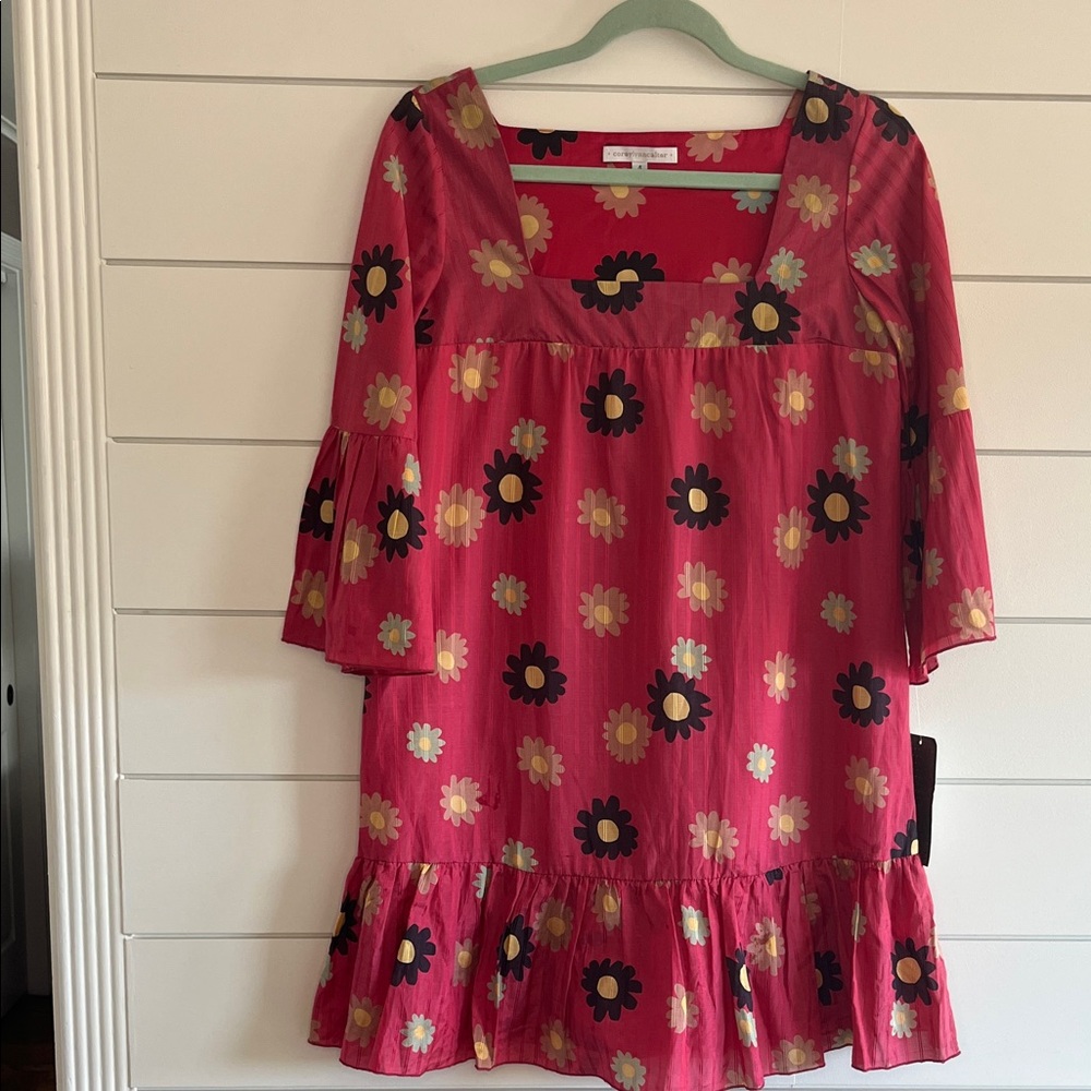 Corey Lynn Calter Pink Silk Floral Dress NWT Size 4